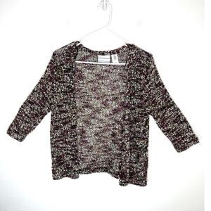 Alfred Dunner cardigan sweater knit women's small nubby but light weight neutral